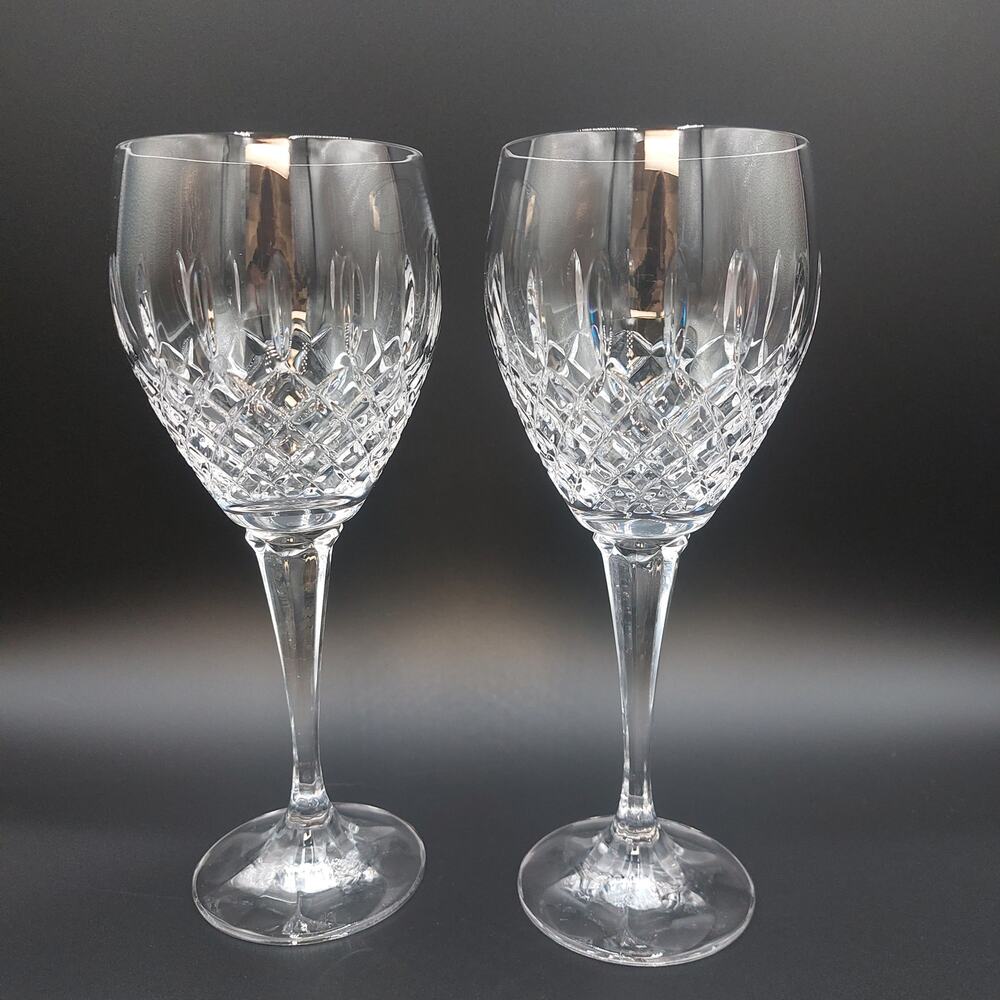 Mikasa Conventry Crystal Stemware Water Goblet/Wine Glass Set of 2 Lead Crystal